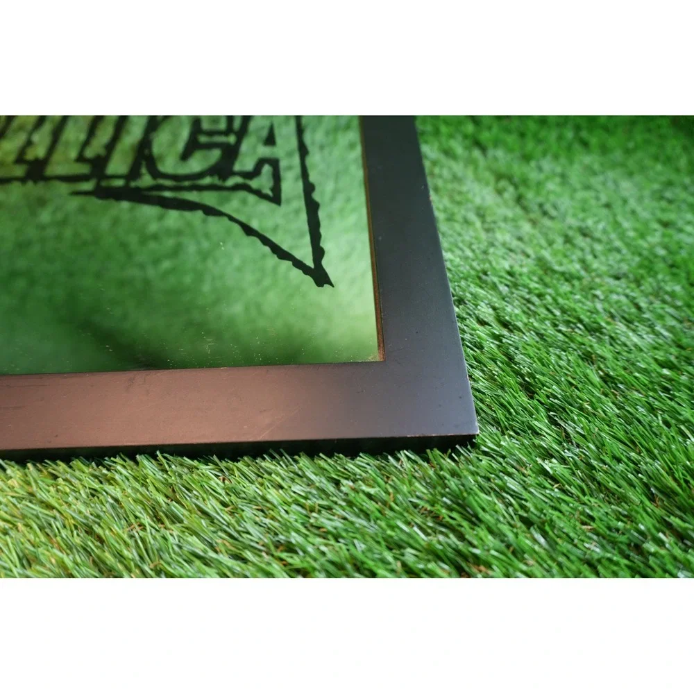 Metallica Logo Framed Wall Mirror Black Wood Frame Heavy Metal Band‎ Decor